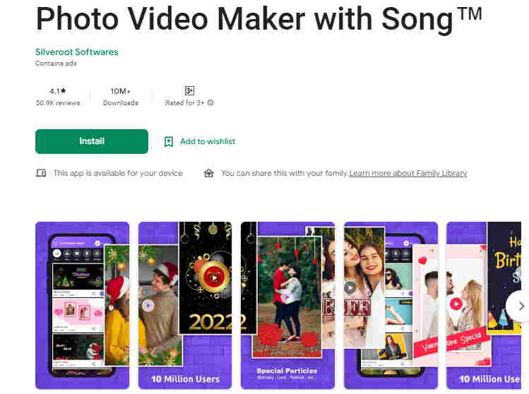 photo video maker with song